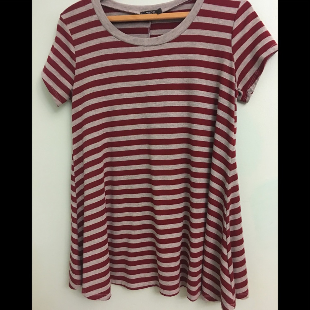Cure dark red and gray swing t shirt